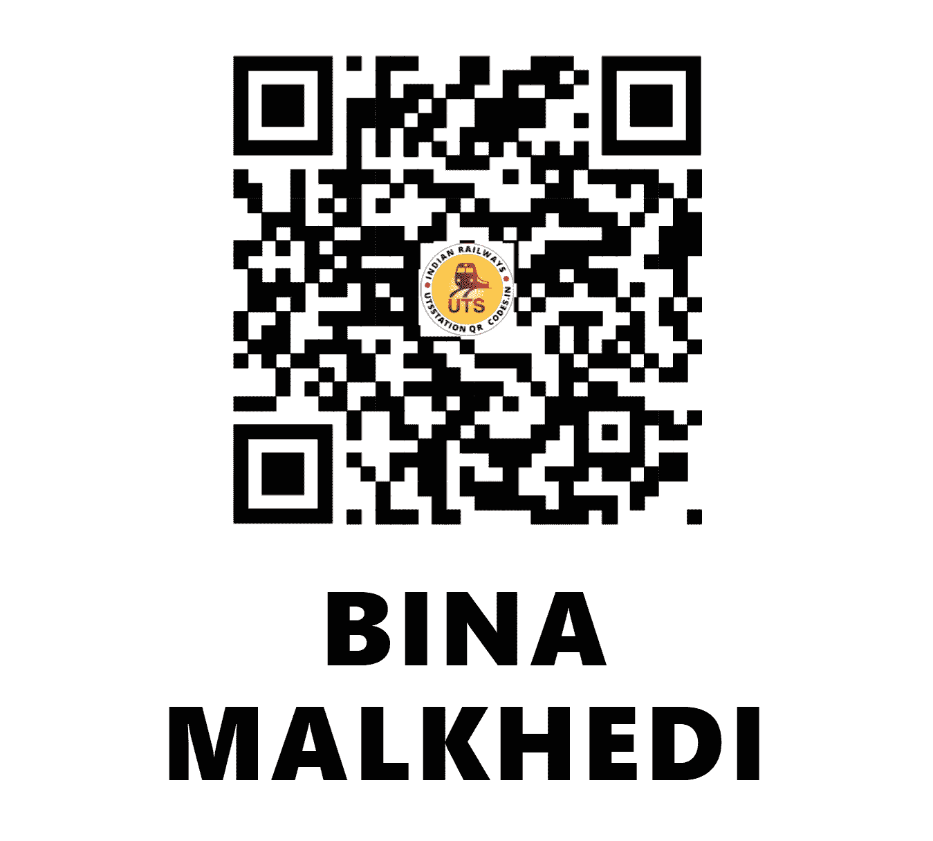 UTS QR Code for BINA MALKHEDI - MAKR - WC (MADHYA PRADESH)